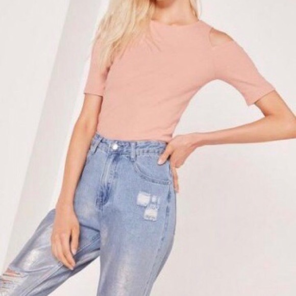 H&M Ribbed Cold-Shoulder Top - Picture 5 of 6